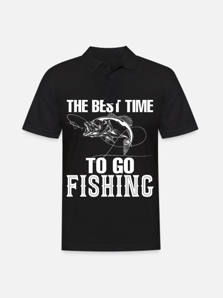 The best time to fish - - Men's Polo Shirt - black