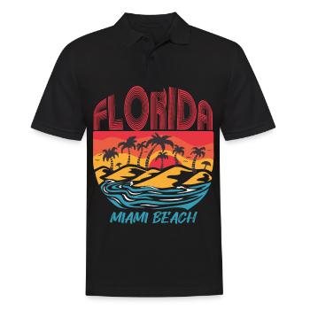 Miami Beach Florida Holiday Ocean Beach Surfing - Men's Polo Shirt - black - Front - Kai (181cm)
