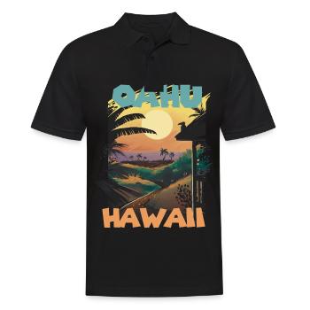 Palm Hawaii Oahu Vacation Beach Ocean - Men's Polo Shirt - black - Front - Kai (181cm)