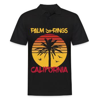Californie, Palm Springs, Palmiers, Océan, Surf - Polo Homme - noir - Devant - Kai (181cm)