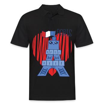 Love Paris mignon Tour Eiffel Kawaii français - Polo Homme - noir - Devant - Kai (181cm)