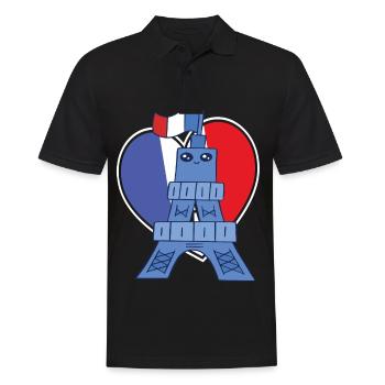 Frankreich Souvenir Kawaii Eiffelturms niedliche P - Männer Poloshirt - Schwarz - Vorne - Kai (181cm)