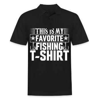 This is my favorite fishing t-shirt - - Men's Polo Shirt - black - Front - Kai (181cm)