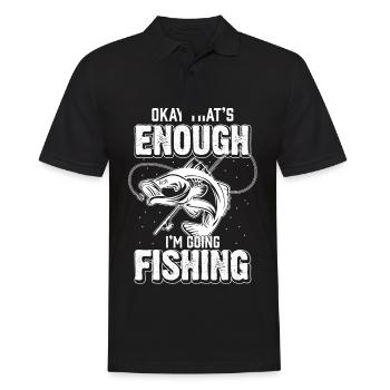 Okay, that's enough, I'm going fishing - - Men's Polo Shirt - black - Front - Kai (181cm)