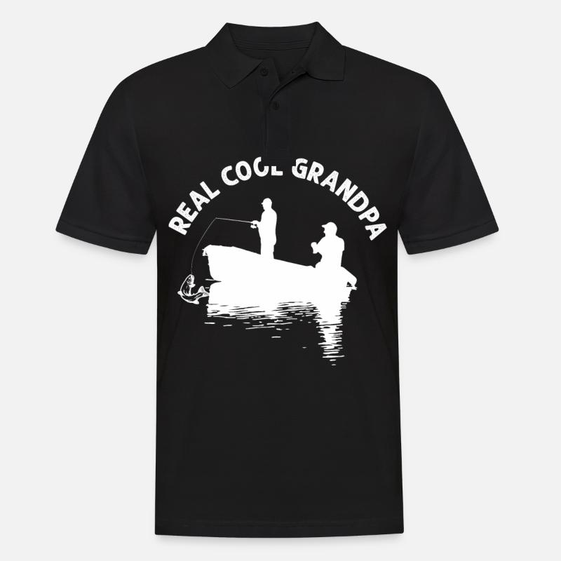 Echt cooler Opa - - Männer Poloshirt - Schwarz