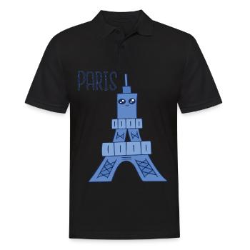 Paris Kawaii Eiffel Tower Parisian French Souv - Men's Polo Shirt - black - Front - Kai (181cm)