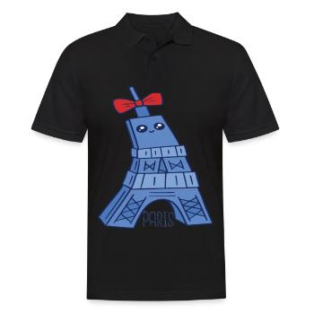 Cute Eiffel Tower Kawaii Love Paris Souvenir P - Men's Polo Shirt - black - Front - Kai (181cm)