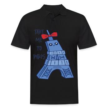 Paris cute Eiffel Tower Kawaii Parisian Souveni - Men's Polo Shirt - black - Front - Kai (181cm)