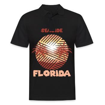 Retro Coastal Florida Palm Ocean Surfing - Men's Polo Shirt - black - Front - Kai (181cm)