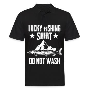 Ne lavez pas la chemise du pêcheur chanceux 8 - - Polo Homme - noir - Devant - Kai (181cm)