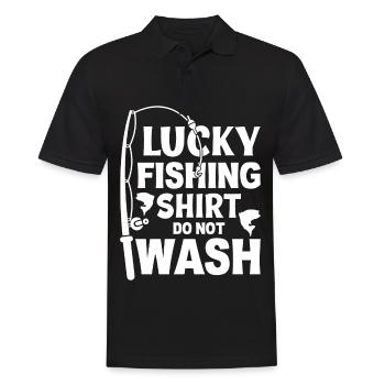 Ne lavez pas la chemise de pêcheur chanceux 6 - - Polo Homme - noir - Devant - Kai (181cm)
