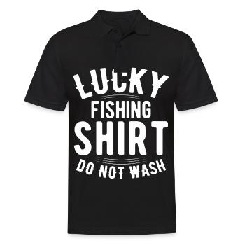 Ne lavez pas la chemise du pêcheur chanceux 9 - - Polo Homme - noir - Devant - Kai (181cm)