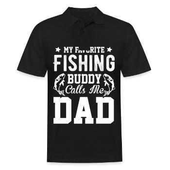 My favorite fishing buddy calls me daddy - - Men's Polo Shirt - black - Front - Kai (181cm)