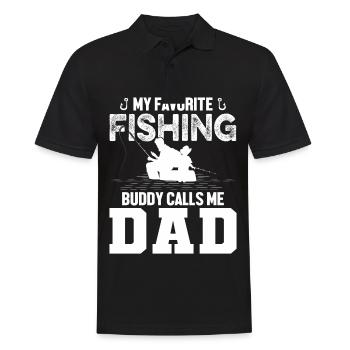 My favorite fishing buddy calls me Papa 1 - - Men's Polo Shirt - black - Front - Kai (181cm)