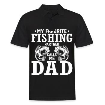 My favorite fishing partner calls me dad - - Men's Polo Shirt - black - Front - Kai (181cm)