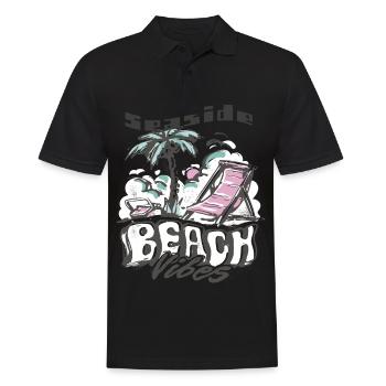Florida Seaside Ocean Beach Surfing - Men's Polo Shirt - black - Front - Kai (181cm)