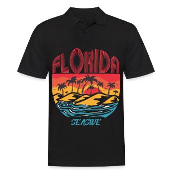 Coastal Florida Holiday Ocean Beach Surfing - Men's Polo Shirt - black - Front - Kai (181cm)