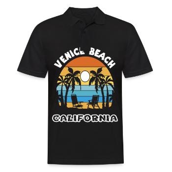 Venice Beach Vacances en famille California Ocean Palm - Polo Homme - noir - Devant - Kai (181cm)