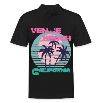 Planche de surf California Venice Beach Surfing Ocean Va - Polo Homme - noir - Devant - Kai (181cm)