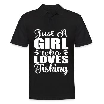 Just A Gril Who Love Fishing - - Männer Poloshirt - Schwarz - Vorne - Kai (181cm)