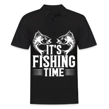 Il est temps de pêcher - - Polo Homme - noir - Devant - Kai (181cm)