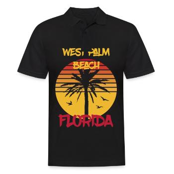 Florida West Palm Beach Palmen Ocean Surfing - Men's Polo Shirt - black - Front - Kai (181cm)