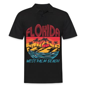 Palm Florida Surfing West Palm Beach Holidays - Men's Polo Shirt - black - Front - Kai (181cm)