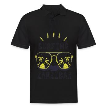 Sonnenbrille Surfen Zanzibar Strandurlaub Palme - Männer Poloshirt - Schwarz - Vorne - Kai (181cm)