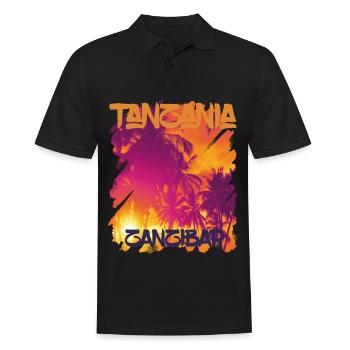 Palmiers Zansibar plage mer vacances surf île So - Polo Homme - noir - Devant - Kai (181cm)