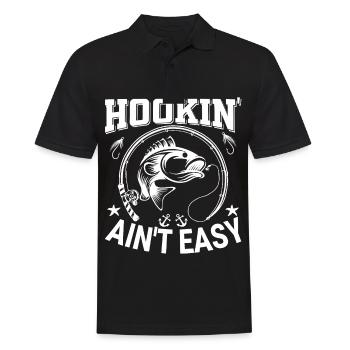 Hookin' Ain't Easy - - Men's Polo Shirt - black - Front - Kai (181cm)