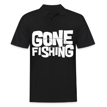 Fishing went - - Men's Polo Shirt - black - Front - Kai (181cm)