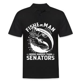 Les pêcheurs travaillent plus fort que les sénateurs 1 - - Polo Homme - noir - Devant - Kai (181cm)