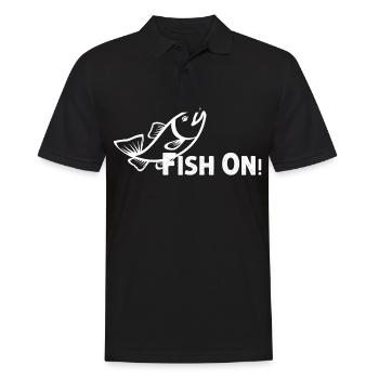 Fish on - - Men's Polo Shirt - black - Front - Kai (181cm)