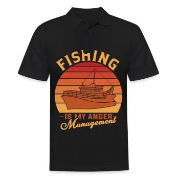 Fishing is my anger management 1 - - Men's Polo Shirt - black - Front - Kai (181cm)