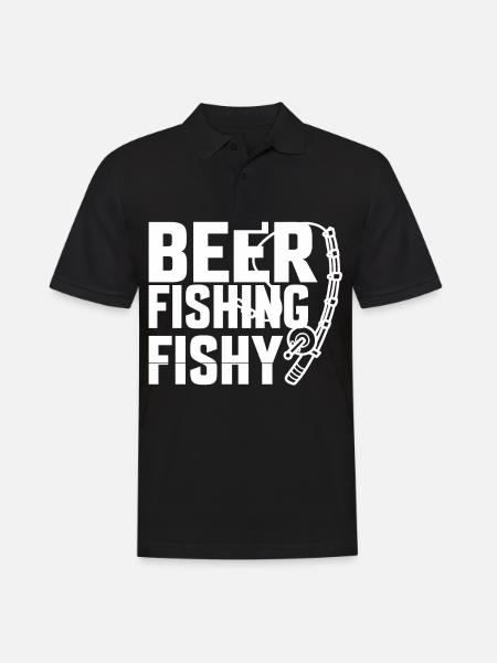 Beer Fishing Fishy - - Men's Polo Shirt - black