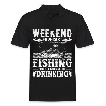 Prévisions de week-end pêche avec une chance de boire - Polo Homme - noir - Devant - Kai (181cm)