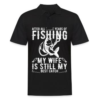 After all these years of fishing, my wife is imm - Men's Polo Shirt - black - Front - Kai (181cm)