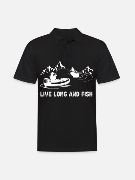 Live long and fish - - Men's Polo Shirt - black