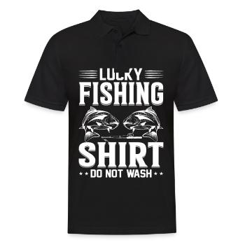 Ne lavez pas Lucky Fishing Shirt 1 - - Polo Homme - noir - Devant - Kai (181cm)