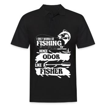 Je veux juste pêcher donc je sens comme un poisson - Polo Homme - noir - Devant - Kai (181cm)