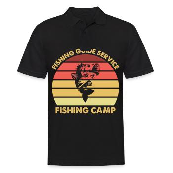 Camp de pêche du Service des guides de pêche - - Polo Homme - noir - Devant - Kai (181cm)