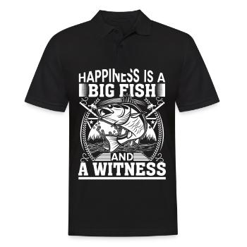 Happiness is a big fish and a witness - - Men's Polo Shirt - black - Front - Kai (181cm)