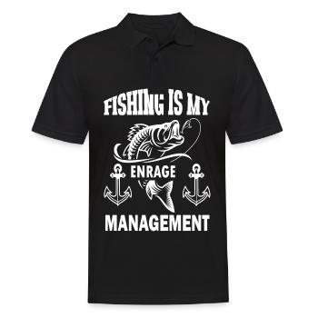 Fishing is my anger management - - Men's Polo Shirt - black - Front - Kai (181cm)