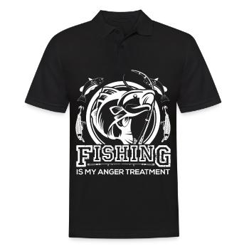 Fishing is my anger treatment - - Men's Polo Shirt - black - Front - Kai (181cm)