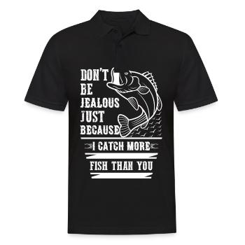 Don't be jealous just because I have more fish. - Men's Polo Shirt - black - Front - Kai (181cm)