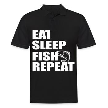 Eat Sleep Fish Repetition - - Men's Polo Shirt - black - Front - Kai (181cm)