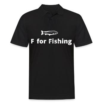 F für Angeln - - Männer Poloshirt - Schwarz - Vorne - Kai (181cm)