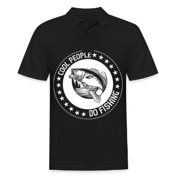 Coole Leute fischen 1 - - Männer Poloshirt - Schwarz - Vorne - Kai (181cm)
