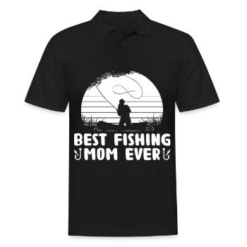 Beste Angelmutter aller Zeiten -. - Männer Poloshirt - Schwarz - Vorne - Kai (181cm)