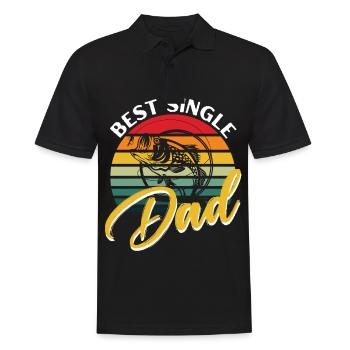 Best single father -. - Men's Polo Shirt - black - Front - Kai (181cm)